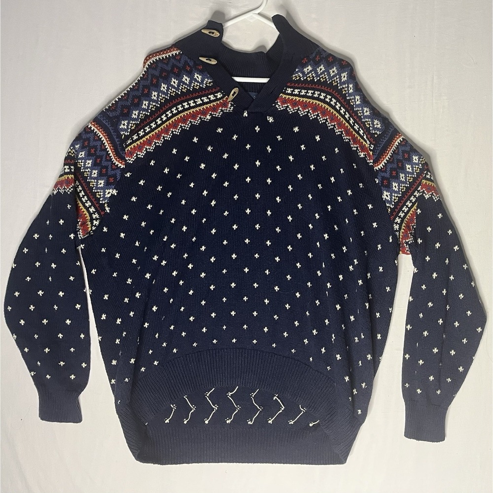 Vintage Polo Ralph Lauren Nordic Sweater Men's Size 3XB Big Cotton Linen Cashmer